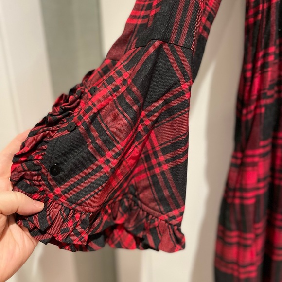 Soft Surroundungs Size 1X red/black plaid dress - Picture 7 of 12